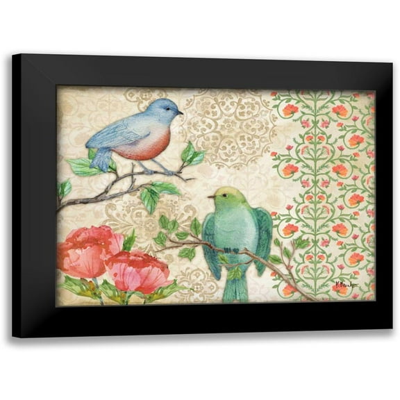 Brent, Paul 14x12 Black Modern Framed Museum Art Print Titled - Blossoming Birds II