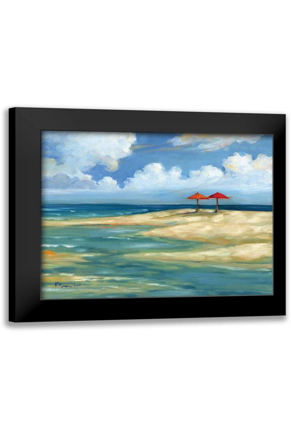 Brent, Paul 14x12 Black Modern Framed Museum Art Print Titled - Umbrella Beachscape IV