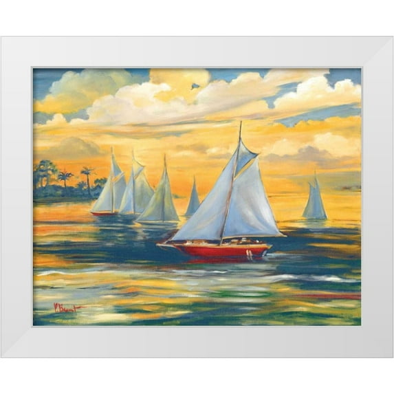 Brent, Paul 14x12 White Modern Wood Framed Museum Art Print Titled - Golden Bay