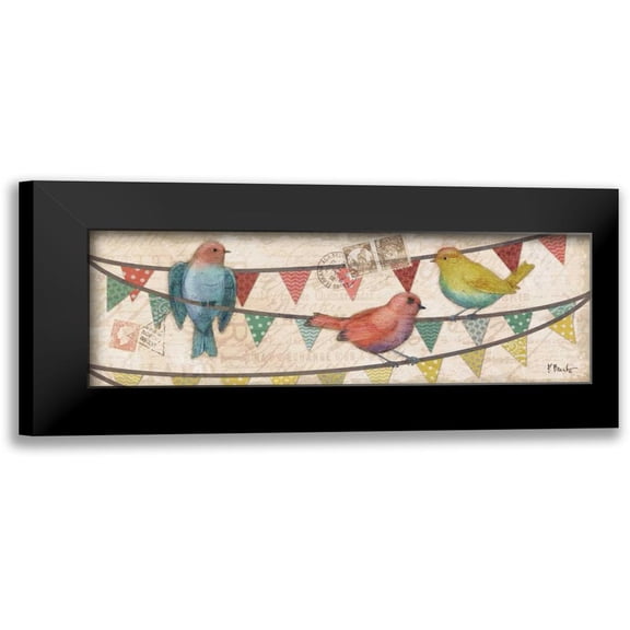 Brent, Paul 14x7 Black Modern Framed Museum Art Print Titled - Fancy Flock Panel II
