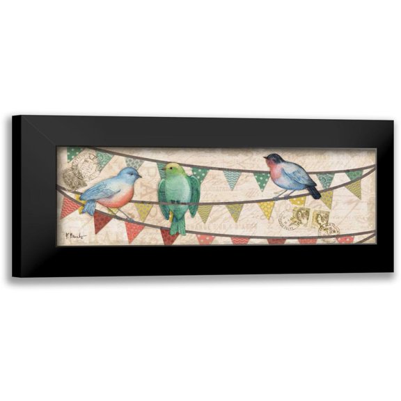 Brent, Paul 14x7 Black Modern Framed Museum Art Print Titled - Fancy Flock Panel I
