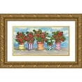 thumbnail image 1 of Brent, Paul 14x9 Gold Ornate Wood Framed with Double Matting Museum Art Print Titled - Fancy Pots Geraniums, 1 of 4