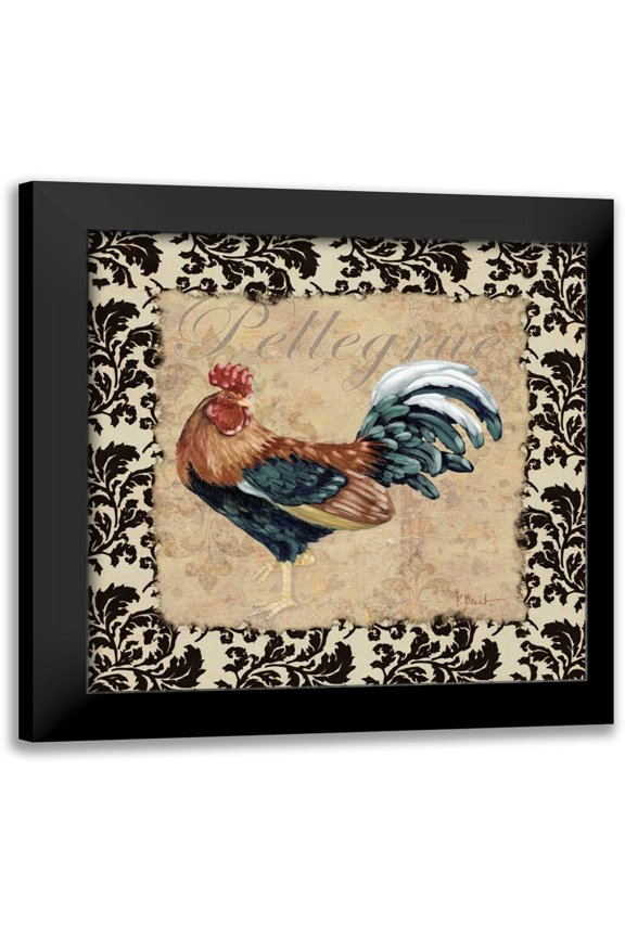 Brent, Paul 15x15 Black Modern Framed Museum Art Print Titled - Bergerac Rooster Black II
