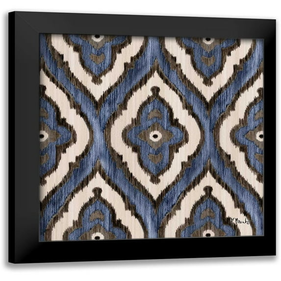 Brent, Paul 15x15 Black Modern Framed Museum Art Print Titled - Indigo Ikat III