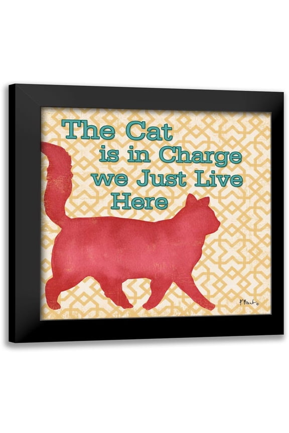 Brent, Paul 15x15 Black Modern Framed Museum Art Print Titled - Patterned Pets Cat III