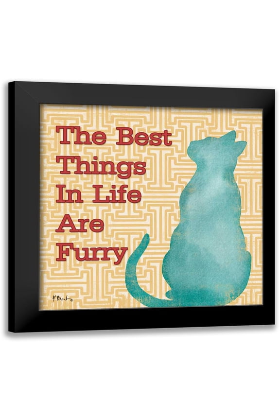 Brent, Paul 15x15 Black Modern Framed Museum Art Print Titled - Patterned Pets Cat IV