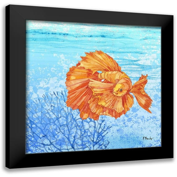 Brent, Paul 15x15 Black Modern Framed Museum Art Print Titled - Thai Betta Fish I