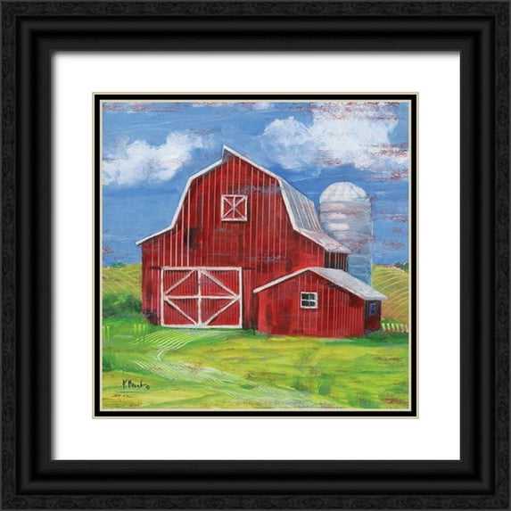 Brent, Paul 15x15 Black Ornate Wood Framed with Double Matting Museum Art Print Titled - Homeland Barn II