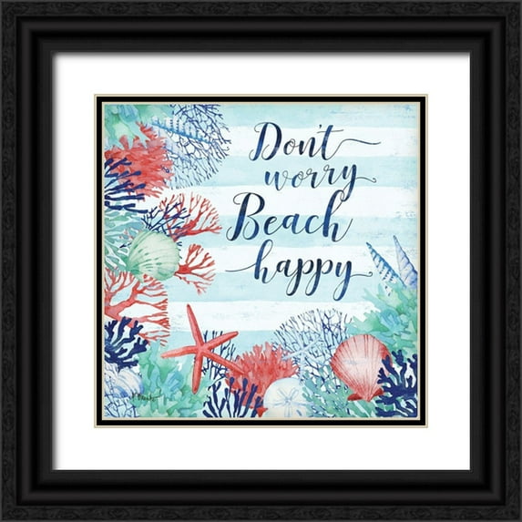 Brent, Paul 15x15 Black Ornate Wood Framed with Double Matting Museum Art Print Titled - Juliette Inspiration - Beach