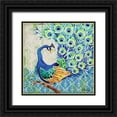 thumbnail image 1 of Brent, Paul 15x15 Black Ornate Wood Framed with Double Matting Museum Art Print Titled - Patterned Peacock II, 1 of 4