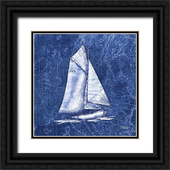 Brent, Paul 15x15 Black Ornate Wood Framed with Double Matting Museum Art Print Titled - Vintage Nautical IV