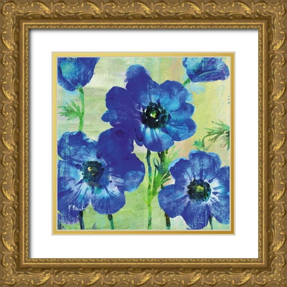 Brent, Paul 15x15 Gold Ornate Wood Framed with Double Matting Museum Art Print Titled - Amalfi Anemonies