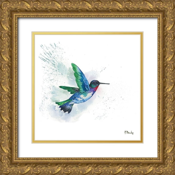 Brent, Paul 15x15 Gold Ornate Wood Framed with Double Matting Museum Art Print Titled - Arianna Hummingbird I