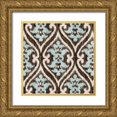 thumbnail image 1 of Brent, Paul 15x15 Gold Ornate Wood Framed with Double Matting Museum Art Print Titled - Blue Ikat IV, 1 of 4