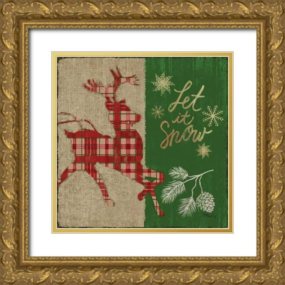 Brent, Paul 15x15 Gold Ornate Wood Framed with Double Matting Museum Art Print Titled - Tartan Holiday II
