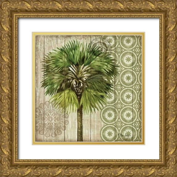Brent, Paul 15x15 Gold Ornate Wood Framed with Double Matting Museum Art Print Titled - Verde Palm II