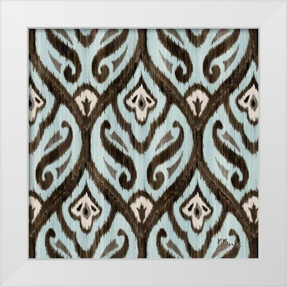 Brent, Paul 15x15 White Modern Wood Framed Museum Art Print Titled - Blue Ikat II