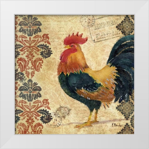 Brent, Paul 15x15 White Modern Wood Framed Museum Art Print Titled - Gourmet Rooster II