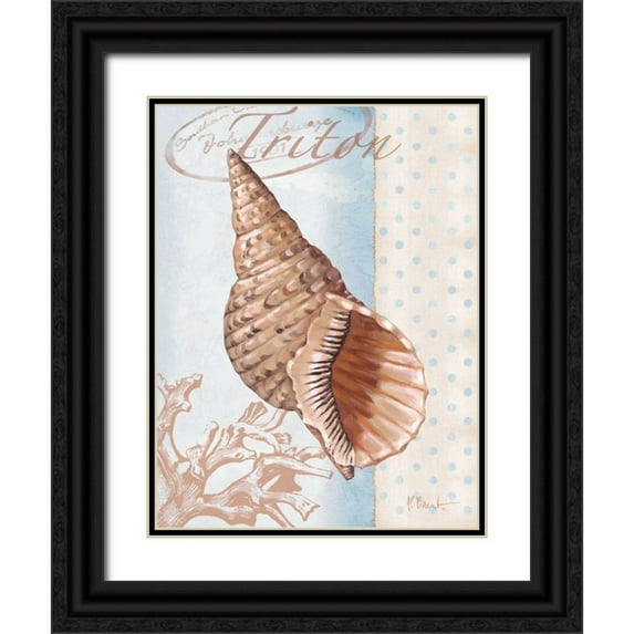 Brent, Paul 15x18 Black Ornate Wood Framed with Double Matting Museum Art Print Titled - Beachhouse Blue II