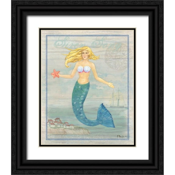 Brent, Paul 15x18 Black Ornate Wood Framed with Double Matting Museum Art Print Titled - Siren Song