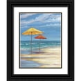 thumbnail image 1 of Brent, Paul 15x18 Black Ornate Wood Framed with Double Matting Museum Art Print Titled - Umbrella Beachscape II, 1 of 4