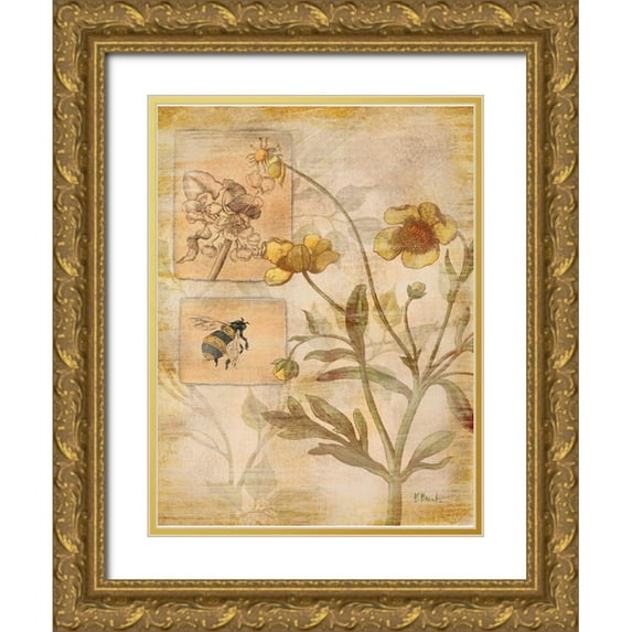Brent, Paul 15x18 Gold Ornate Wood Framed with Double Matting Museum Art Print Titled - Flora Bumble Bee