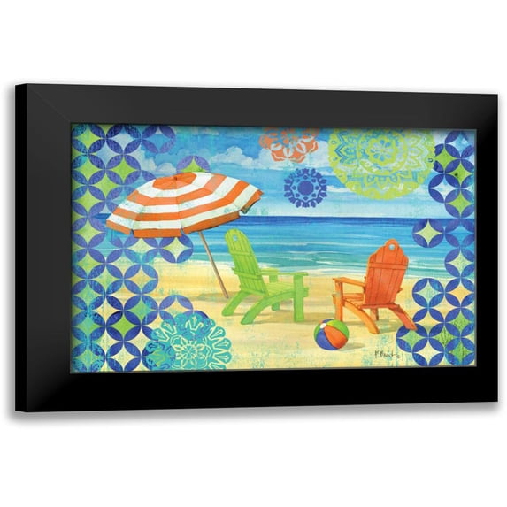 Brent, Paul 18x13 Black Modern Framed Museum Art Print Titled - Geo Beach III