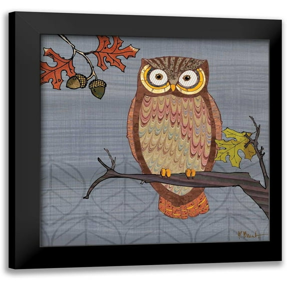 Brent, Paul 20x20 Black Modern Framed Museum Art Print Titled - Awesome Owls II