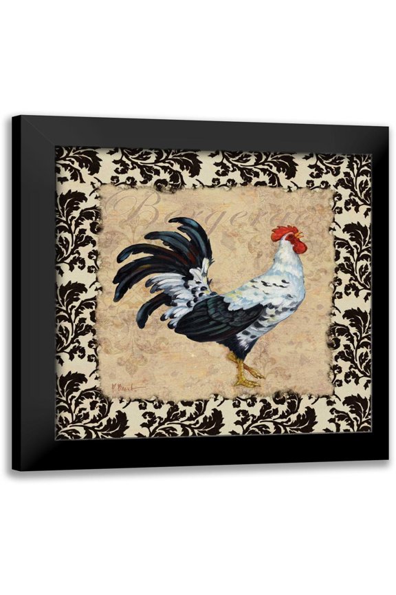 Brent, Paul 20x20 Black Modern Framed Museum Art Print Titled - Bergerac Rooster Black I