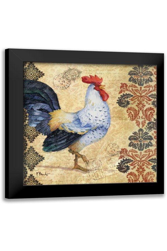 Brent, Paul 20x20 Black Modern Framed Museum Art Print Titled - Gourmet Rooster III