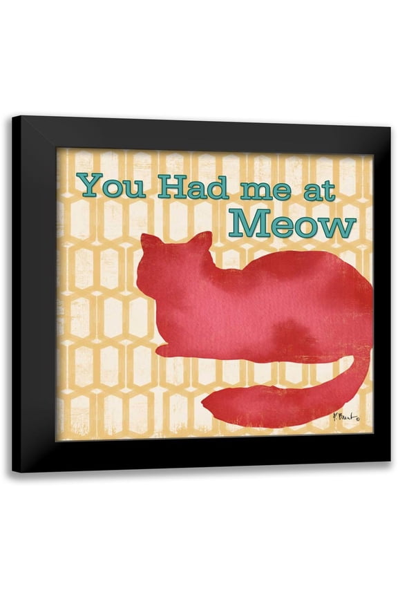 Brent, Paul 20x20 Black Modern Framed Museum Art Print Titled - Patterned Pets Cat II
