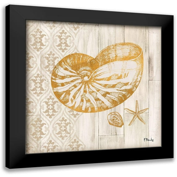 Brent, Paul 20x20 Black Modern Framed Museum Art Print Titled - Saint Tropez Shells III