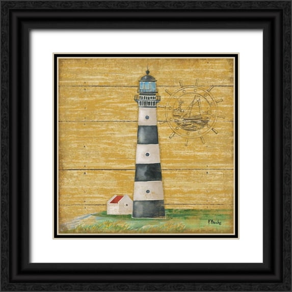 Brent, Paul 20x20 Black Ornate Wood Framed with Double Matting Museum Art Print Titled - Boothbay Lighthouse II