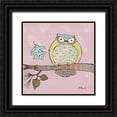 thumbnail image 1 of Brent, Paul 20x20 Black Ornate Wood Framed with Double Matting Museum Art Print Titled - Pastel Owls III, 1 of 4