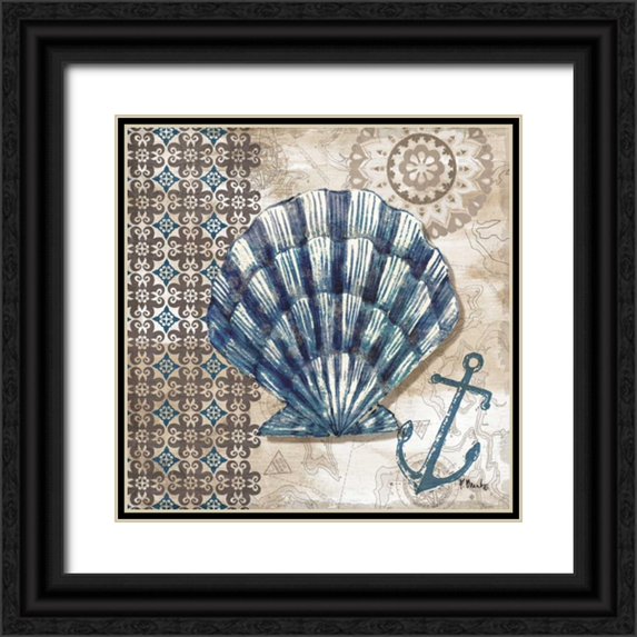 Brent, Paul 20x20 Black Ornate Wood Framed with Double Matting Museum Art Print Titled - Tide Pool Shells II