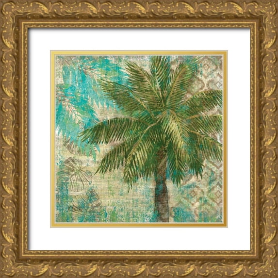 Brent, Paul 20x20 Gold Ornate Wood Framed with Double Matting Museum Art Print Titled - Aqua Escape II