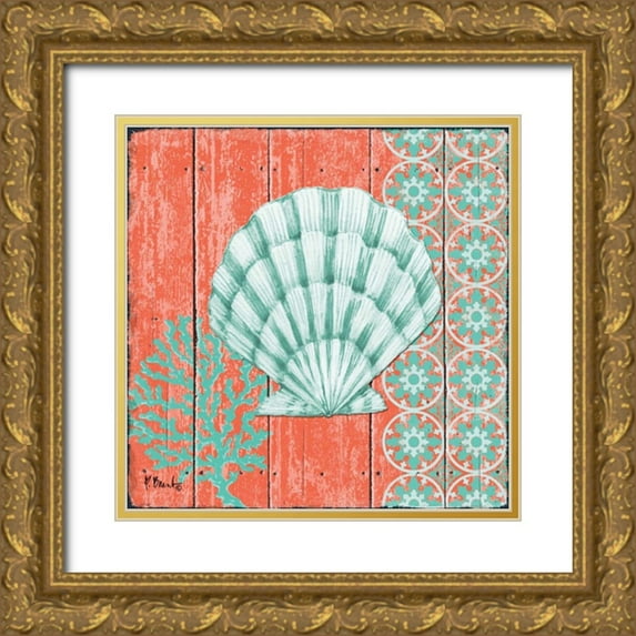 Brent, Paul 20x20 Gold Ornate Wood Framed with Double Matting Museum Art Print Titled - Coral Sea II