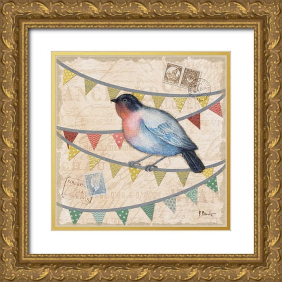 Brent, Paul 20x20 Gold Ornate Wood Framed with Double Matting Museum Art Print Titled - Fancy Flock II