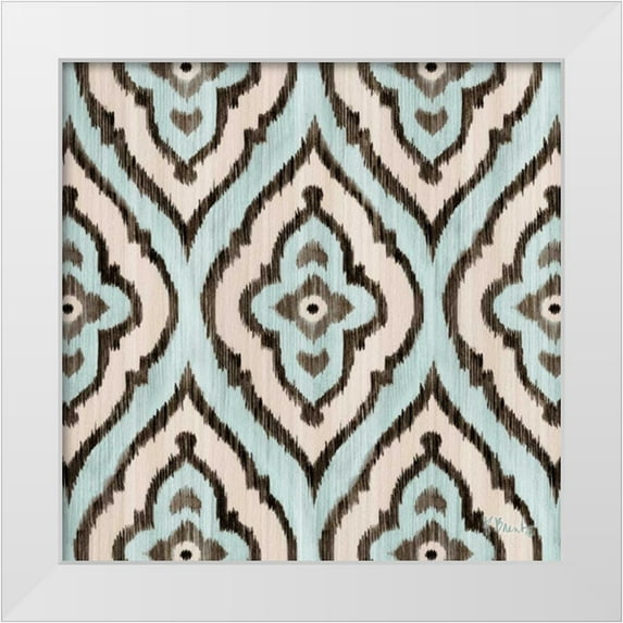 Brent, Paul 20x20 White Modern Wood Framed Museum Art Print Titled - Blue Ikat III
