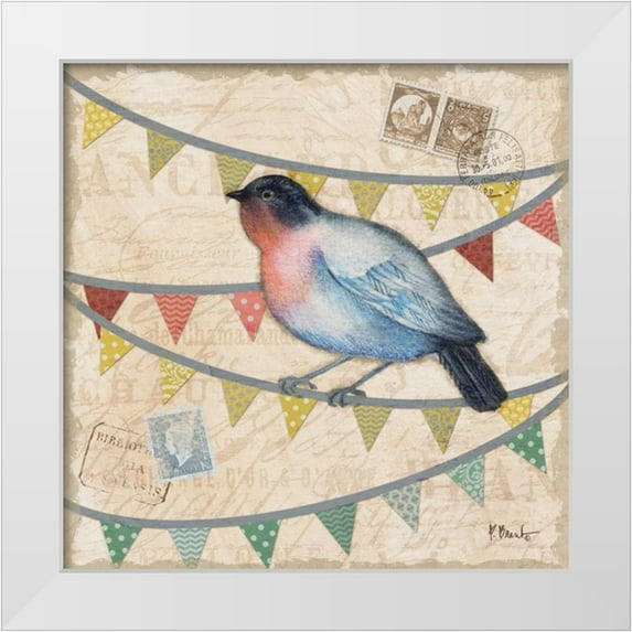 Brent, Paul 20x20 White Modern Wood Framed Museum Art Print Titled - Fancy Flock II