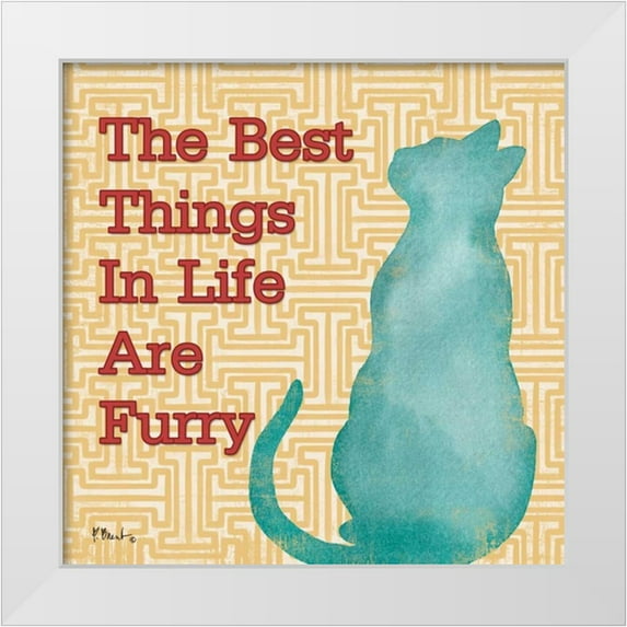 Brent, Paul 20x20 White Modern Wood Framed Museum Art Print Titled - Patterned Pets Cat IV