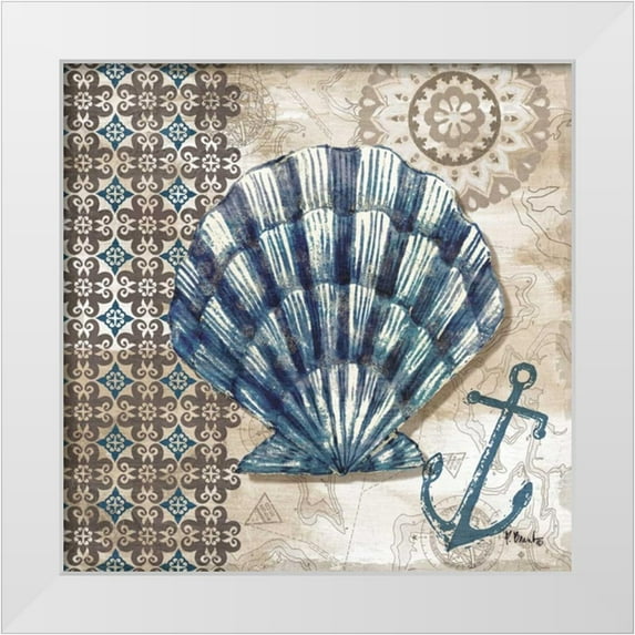 Brent, Paul 20x20 White Modern Wood Framed Museum Art Print Titled - Tide Pool Shells II