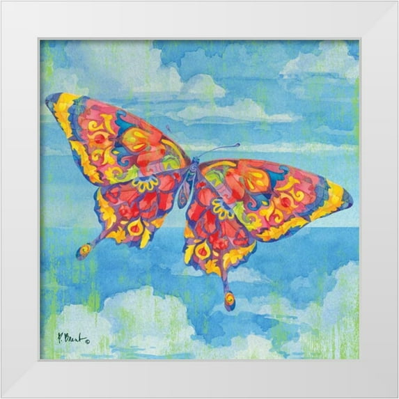 Brent, Paul 20x20 White Modern Wood Framed Museum Art Print Titled - Wild Blue Butterfly