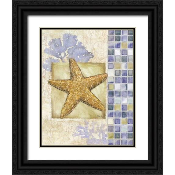 Brent, Paul 20x24 Black Ornate Wood Framed with Double Matting Museum Art Print Titled - Mosaic Shell Collage II