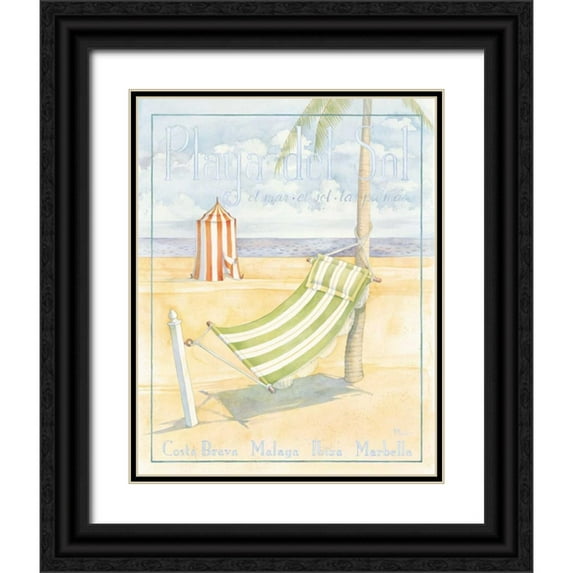 Brent, Paul 20x24 Black Ornate Wood Framed with Double Matting Museum Art Print Titled - Playa Del Sol