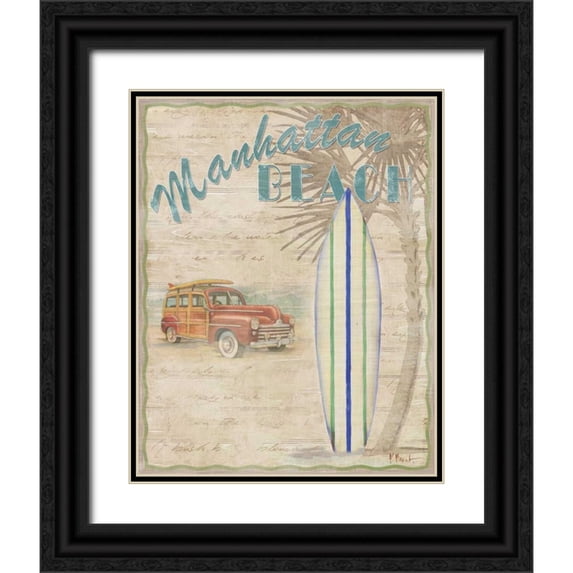 Brent, Paul 20x24 Black Ornate Wood Framed with Double Matting Museum Art Print Titled - Surf City II