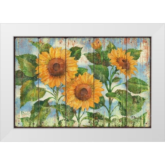 Brent, Paul 24x17 White Modern Wood Framed Museum Art Print Titled - Summer Sunflowers