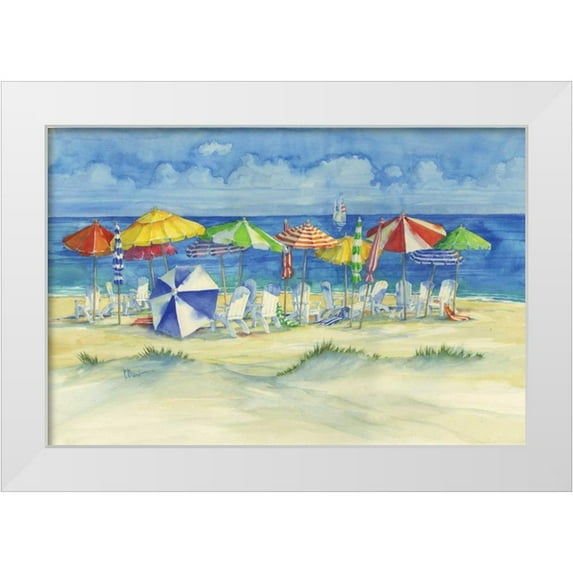 Brent, Paul 24x17 White Modern Wood Framed Museum Art Print Titled - Watercolor Beach