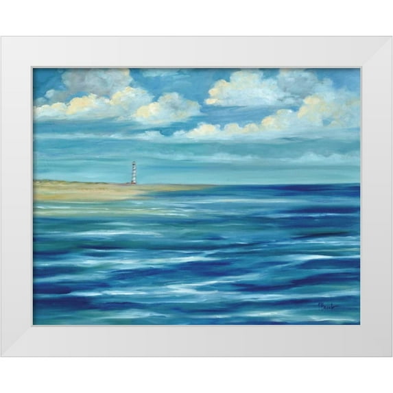 Brent, Paul 24x20 White Modern Wood Framed Museum Art Print Titled - Summerset Lighthouse