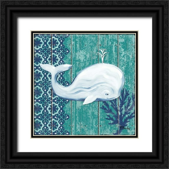 Brent, Paul 26x26 Black Ornate Wood Framed with Double Matting Museum Art Print Titled - Indigo Sea V